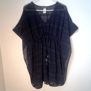 Tommy Bahama Crochet Tunic Swim Beach Cover Up in Navy Blue Size S/M
